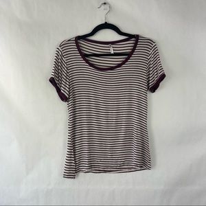 Ringer red & white striped top SPLASH Size L